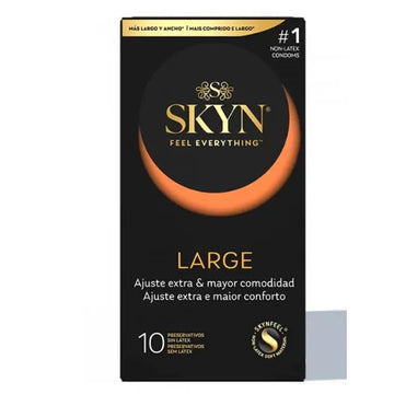 Skyn large black and gold latex free condoms with advanced non latex material and skin like feel 10 pack
