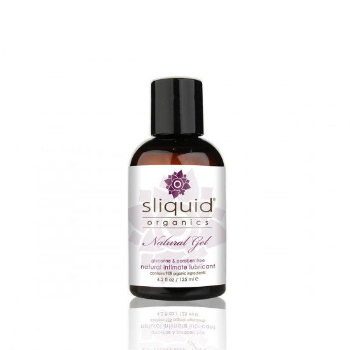 Sliquid Natural Gel Aqua Lubricant in amber glass bottle
