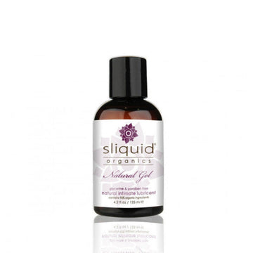 Sliquid Natural Gel Aqua Lubricant in amber glass bottle