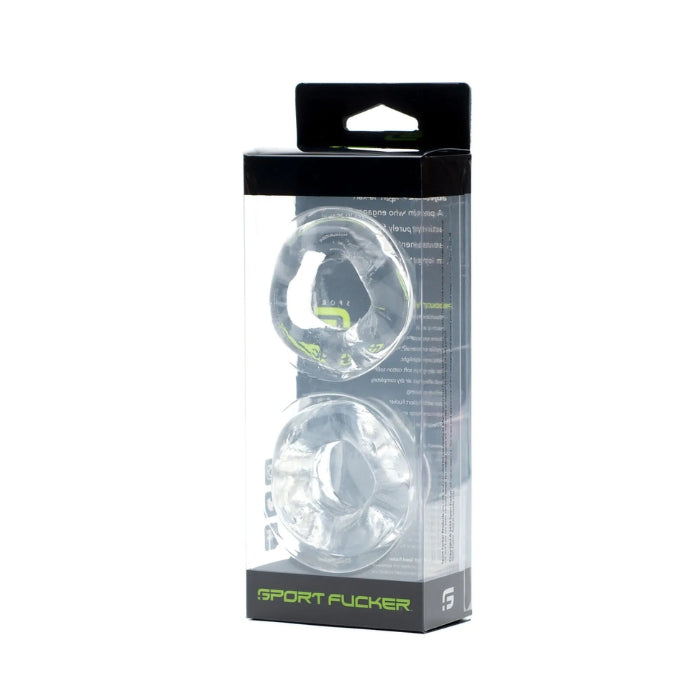 Lady Jane Adult Sex Shop | Sport Fucker Revolution Cock Ring Stretch Combo Set - Clear