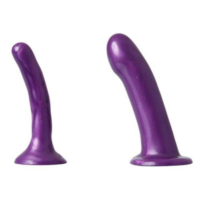 Two purple curved silicone vibrators in Sportsheet Anal Explorer Kit