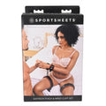 Sportsheets saffron leather hand cuffs and thigh set with padded interiors available at lady jane adult shop