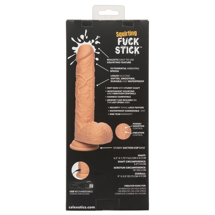 Lady Jane Adult Sex Shop | Squirting 10inch F*ck Stick Vibrating Duldo - Light