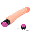 Flesh-colored wonderfully curved vibrator with adjustable intensity for amazing G-spot stimulation