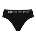 Black Strap-On-Me Heroine strap-on harness with thong opening