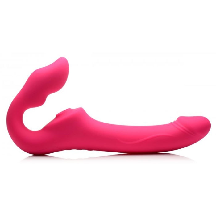 Lady Jane Adult Sex Shop | Strap U Licking & Vibrating Strapless Strap On Pink