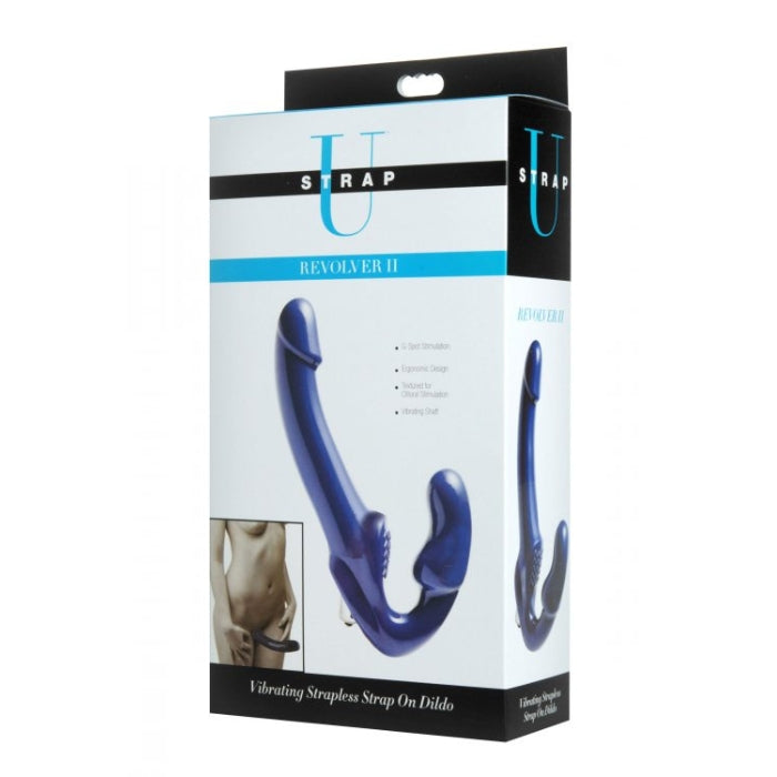 Lady Jane Adult Sex Shop | Strap U Revolver Vibrating Strapless Strap On Blue