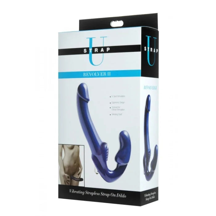 Lady Jane Adult Sex Shop | Strap U Revolver Vibrating Strapless Strap On Blue