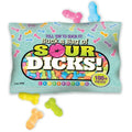 A colorful bag of sour dicks candy by candyprints with rainbow gummy shapes available at lady jane adult shop