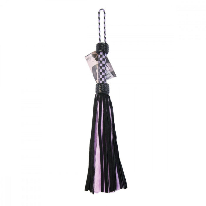 Suede and Fluff Mini Flogger - Purple/Black