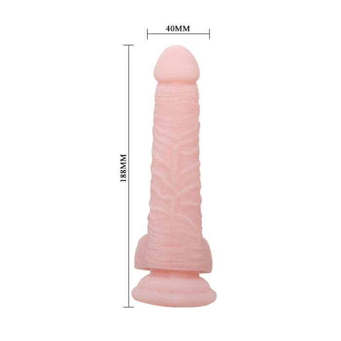 Pale pink silicone adult toy with suction base from Super Dildo for climaxing harder