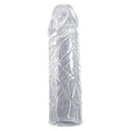 Last longer and add both girth and length instantly with Super Sleeve 3. Made from body-safe materials, this sleeve is stretchy and accommodating, providing a snug fit for a variety of sizes. Whether you're looking to amplify your personal pleasure or introduce a thrilling element to your partnered activities, this clear sleeve is a versatile addition to your collection.