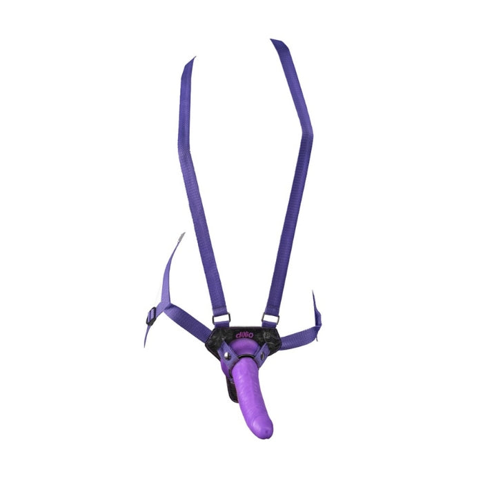 The harness features suspender-style straps, crafted from high-quality materials, this harness features adjustable straps and a comfortable design that ensures a perfect fit for all body types. The 7 inch Dillio dildo is made from premium quality materials, ensuring maximum pleasure and durability. The strap on comes with 3 different size O-rings allowing you to change the dildo to your liking.