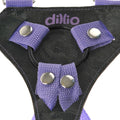 Suspender Strap On Harness with 7 inch Dillio - Middle where dildo attaches with 4 pop buttons keeping the O-ring in place.
