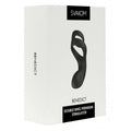 Black silicone double vibrating cock ring perineum stimulator in white svakom branded box for intense pleasure