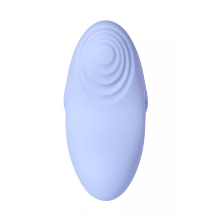 Svakom echo 2 mini finger vibrator blue made of ultra soft liquid soft silicone with removable finger sleeve and concentric ridges