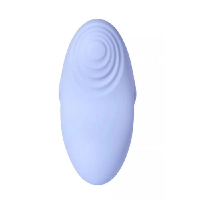 Svakom echo 2 mini finger vibrator blue made of ultra soft liquid soft silicone with removable finger sleeve and concentric ridges
