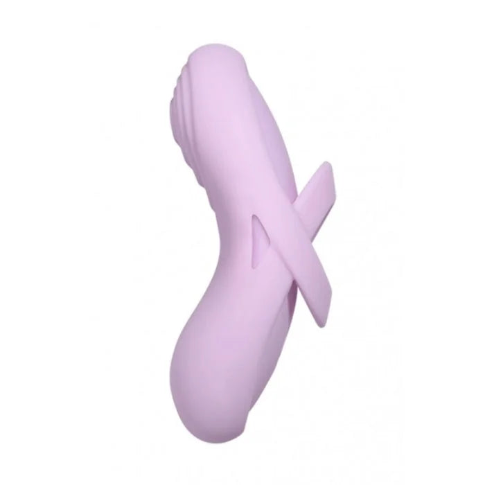 Svakom Echo 2 mini finger vibrator in purple features a soft liquid silicone body with an x-shaped removable finger sleeve