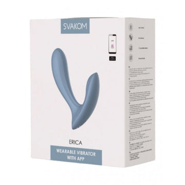 Svakom Erica small dusty blue dual stimulation vibrator with app