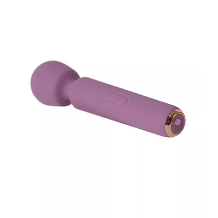 Svakom Mini Emma Neo purple silicone wand with gold tip and textured grip