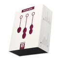 Svakom Nova violet weighted balls in white box with maroon ovals