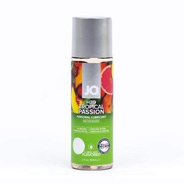 JO H2O Tropical Passion flavored lubricant lets you enjoy the blend of pink grapefruit, peach, strawberry, kiwi and more. Featuring a water-based formula and the mixture of citrus and berry flavors, its sensual, comforting glide and silky-smooth feel are perfect for any intimate moment, particularly oral play. And when you’re done, it cleans off easily and leaves your skin feeling soft and moisturized.