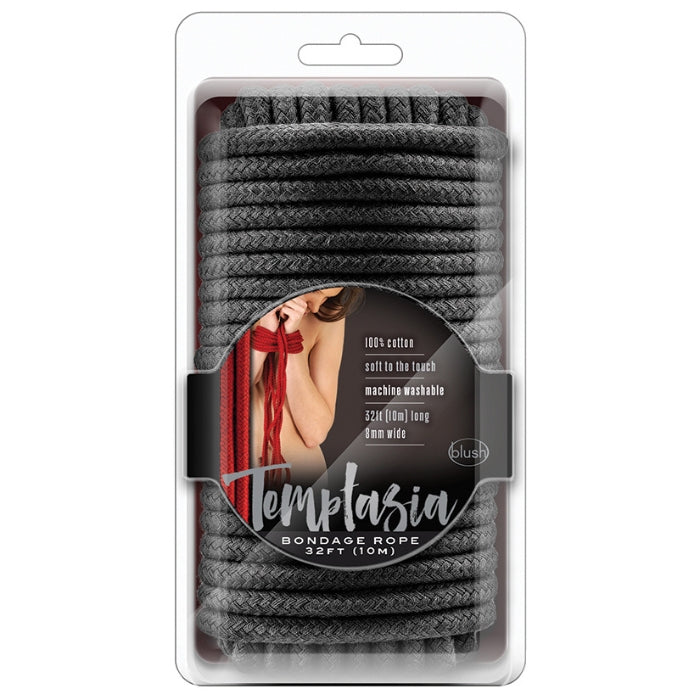 Clear packiging of Temptasia Bondage Rope 10m - Black