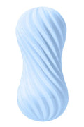 Tenga Flex Bubby Blue ribbed silicone toy with flexible outer shell