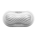 Tenga Flex Silky White with smooth wave-patterned oval design