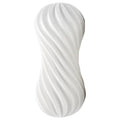 Tenga Flex Silky White swirled plastic toy with glossy ergonomic contours