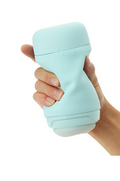 Tenga Puffy Mint Green light blue silicone squeezable deodorant container