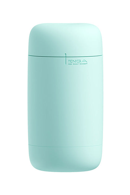 Sleek matte mint green Tenga Puffy personal care container