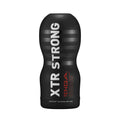 Disposable masturbator Original Vacuum Cup XTR from Tenga comes in Black = Strong with a twisting spiral texture for an intense, gripping experience, The gentle or strong penis massage can be upgraded with an exciting, simulated sucking effect thanks to the innovative vacuum opening.