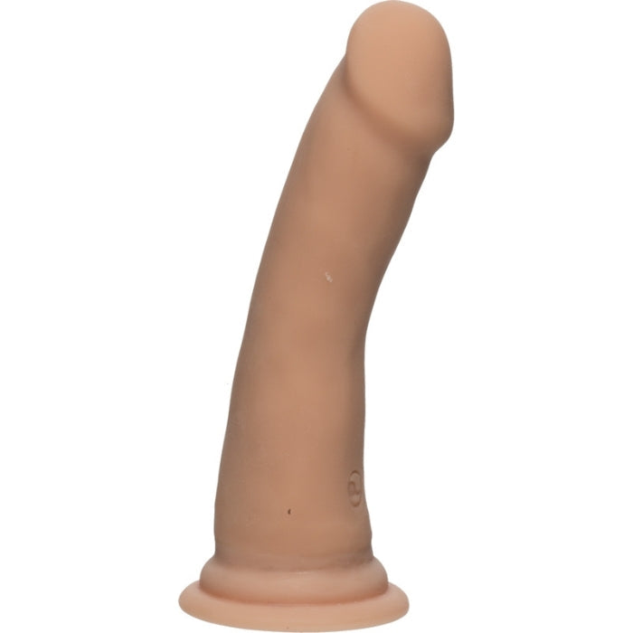 Flesh-colored silicone realistic dildo with flared base from The D Slim 6 Inch Dildo - Light