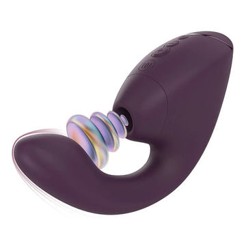 Womanizer Next Duo Dark Purple with pleasure air technology curved handle