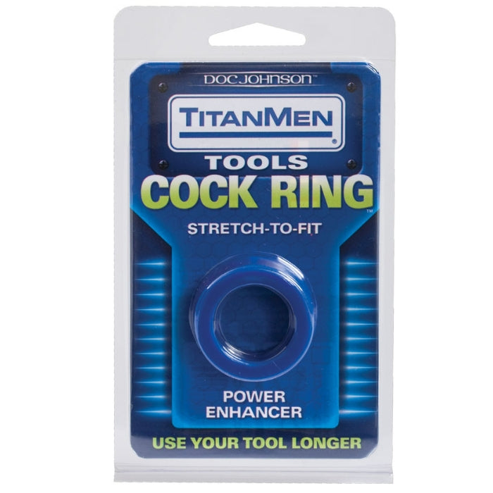 Lady Jane Adult Sex Shop | TitanMen Stretch to Fit Cock Ring - Blue