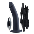 Vedo diki vibrating black silicone dildo with remote control and strap set featuring multiple vibration modes