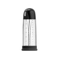 Black and stainless steel cylindrical measuring cup with clear graduated markings for veDO vibrating penis pump vacuum force