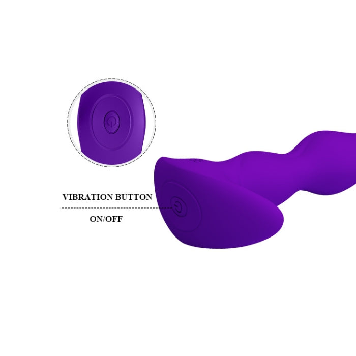 Purple silicone vibrator, curved design, safe for black skin, perfect prostate massager