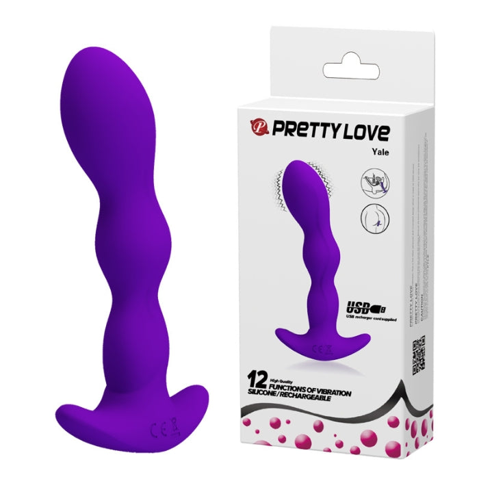 Purple silicone Vibrator Anal Plug - Yale 12F, a prostate massager for black skin safe use