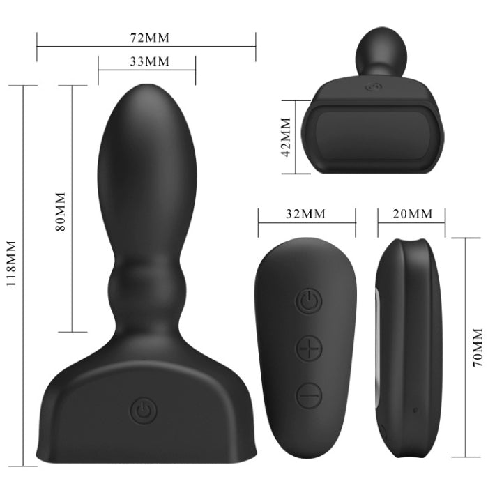 Silicone inflatable butt plug with remote for ultimate anal sensation - Pretty Love Harriet