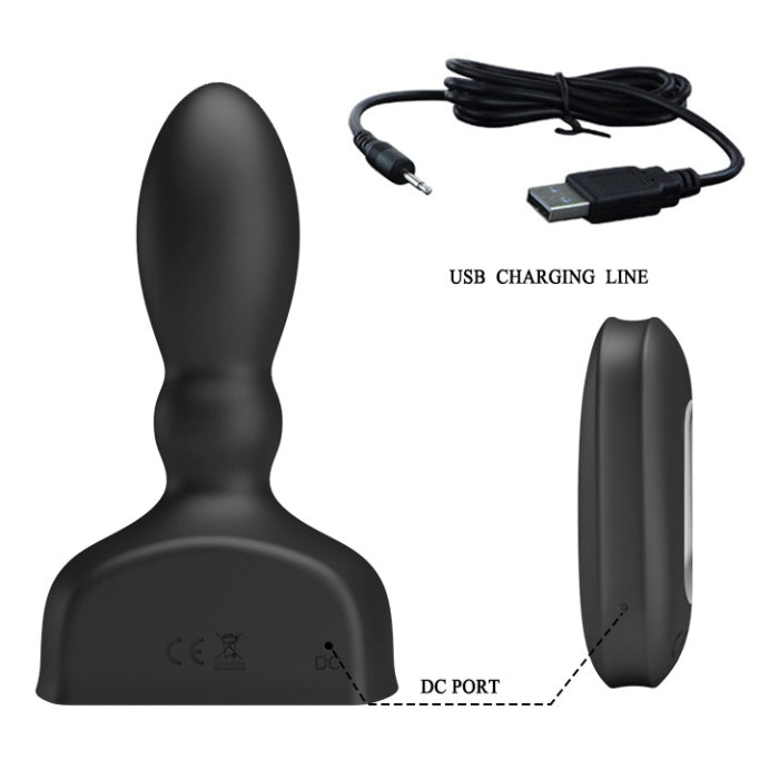 Sleek black silicone inflatable butt plug with USB charging for ultimate anal sensation