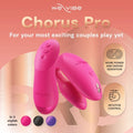 Vibrating pink We-Vibe Chorus Pro couples vibrator with squeeze remote