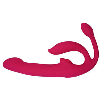 Lady Jane Adult Sex Shop | Wild Lily Strapless Vibrating Strap On - Pink