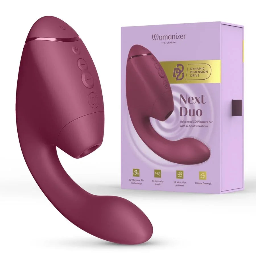 Womanizer Next Duo Dusty Pink with pleasure air technology and ergonomic design