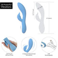 Blue Wonderlust Harmony Rabbit Vibrator with hooded external stimulator