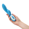 Blue Wonderlust Harmony Rabbit Vibrator with hooded stimulator