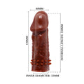 Slip into this great flexible TPR cock sleeve and penis extension for ultimate performance. Includes a noduled and vein covered shaft providing you with long lasting erections and giving your partner ultimate stimulation. Fits most sizes.