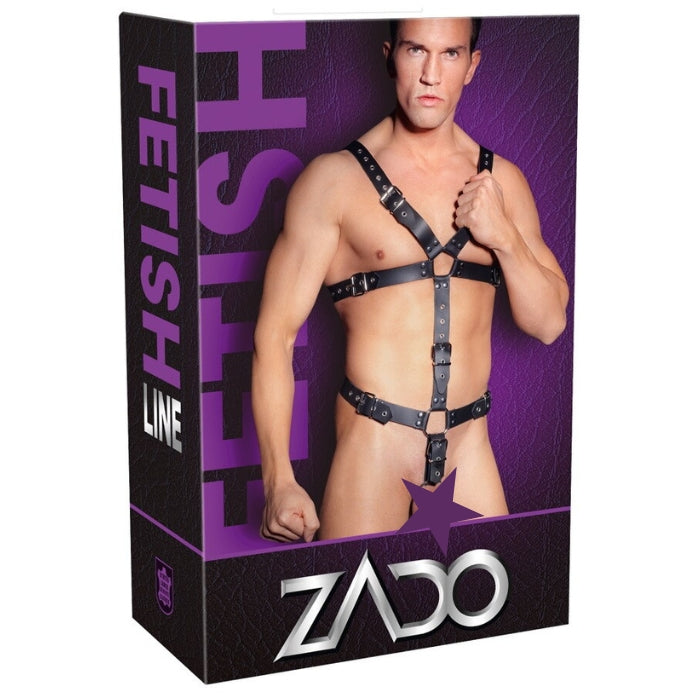 Lady Jane Adult Sex Shop | Zado Male Leather Harness - Black