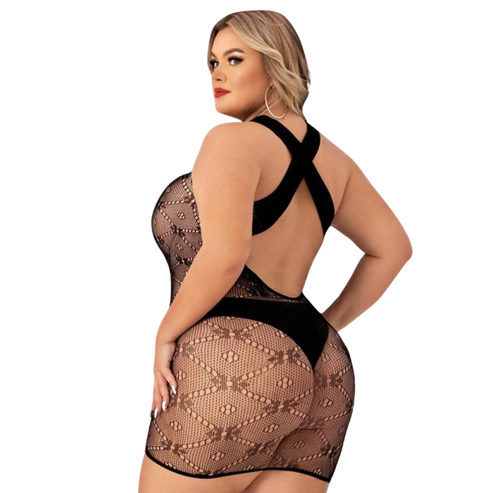 Queen Mini Black Halter Lapdance Dress L/XL